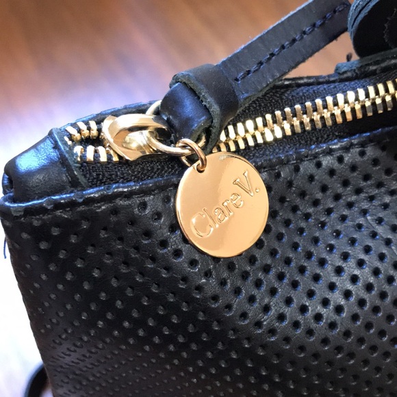 8/25 LAST DAY📦 Clare V Marcelle Black Perforated Leather Backpack - Picture 5 of 11